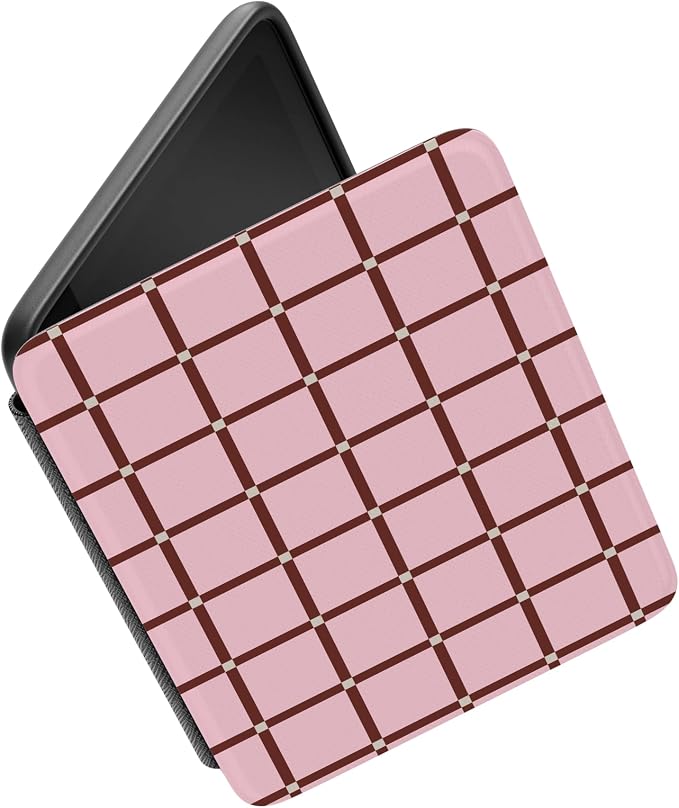 Casely Kindle Case | Uptown Gridlock | Pink Checkerboard | Compatible with 7” Kindle Colorsoft and 7” Kindle Paperwhite (12th Gen 2024 Models)