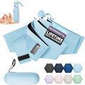 Travel Mini Umbrella Compact Small & Lightweight, UV Rain Protection, Pocket-Sized Folding Umbrellas with Quickdraw & Case for Men Women & Kids Backpack