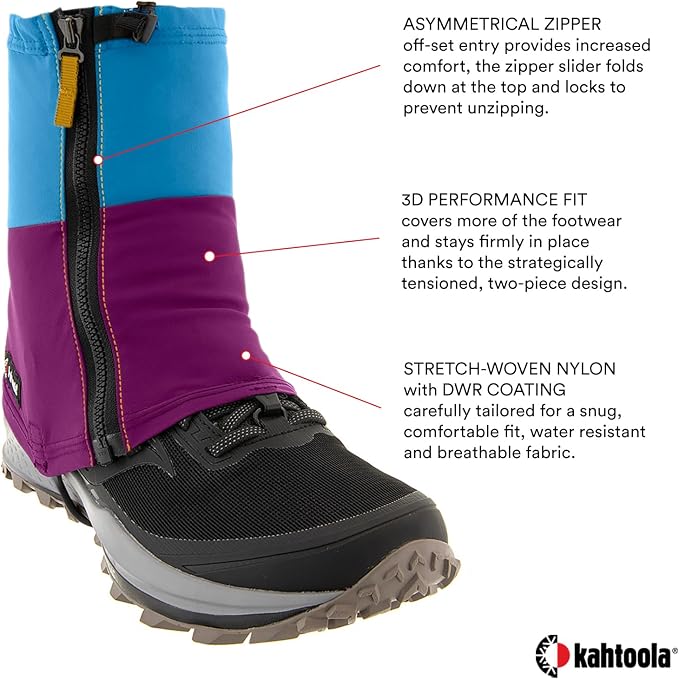 Kahtoola INSTAgaiter Mid Gaiters for Hiking, Trail Running in Mud & Snow