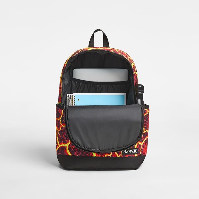 Hurley Unisex-Kids Graphic Backpack, Lava, One Size