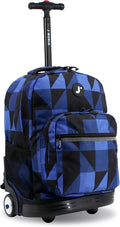 J World New York Sunrise Rolling Backpack, Block Navy, One Size