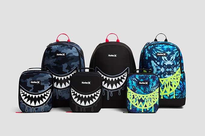 Hurley Unisex-Kids Graphic Backpack, Lava, One Size