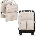 BAREFOOT CARIBOU Over Luggage Organizer for Carry On Bag or Suitcase with Storage Pockets, 16” Laptop Sleeve with Handle, Travel Accessories Bag Slide On Luggage Harness with Adjustable Straps (Ivory)