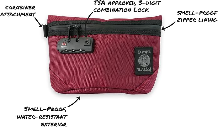 DIME BAGS Odor Sealing Pouch, Carbon-Filtered Smell/Spill Proof Bag, Water Resistant, Discreet Compact Fit, Collector