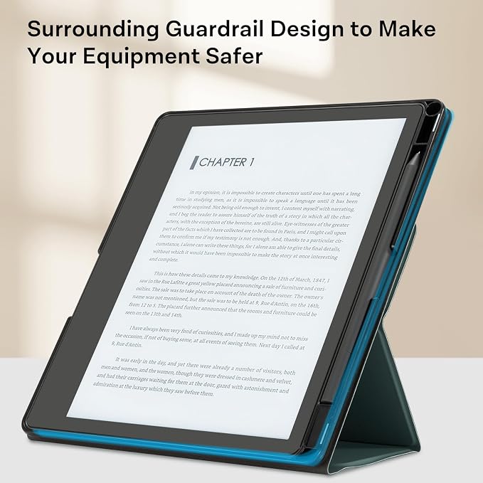 CoBak Case for E-Reader- All New PU Leather Cover with Auto Sleep Wake Feature for Tablet Reader 10.2" 2022 & 2024 Released with Pen Holder (not Compatible with Remarkable),Dark Green
