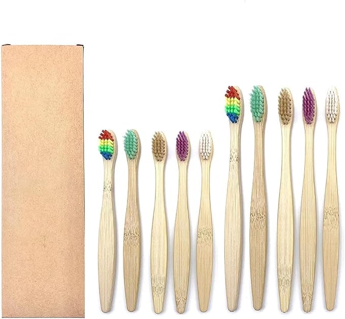 Manual Toothbrush 10PCS Colorful Toothbrush Set Soft Bristle Teeth Whitening Toothbrushes Soft Care Toothbrush(5 Adult 5 Kids)