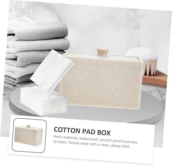 WOONEKY Compartment Cotton Pad Storage Box Detachable Divider for Hair Accessories and Makeup Applicators Compact Organizer for Cotton Swabs and Pads for Bathroom and Vanity Use