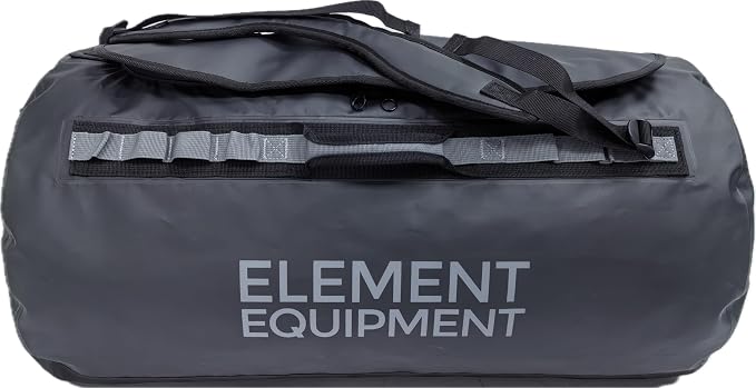 Element Equipment Trailhead 2.0 Waterproof Duffel Bag Shoulder Straps Black/Grey Medium