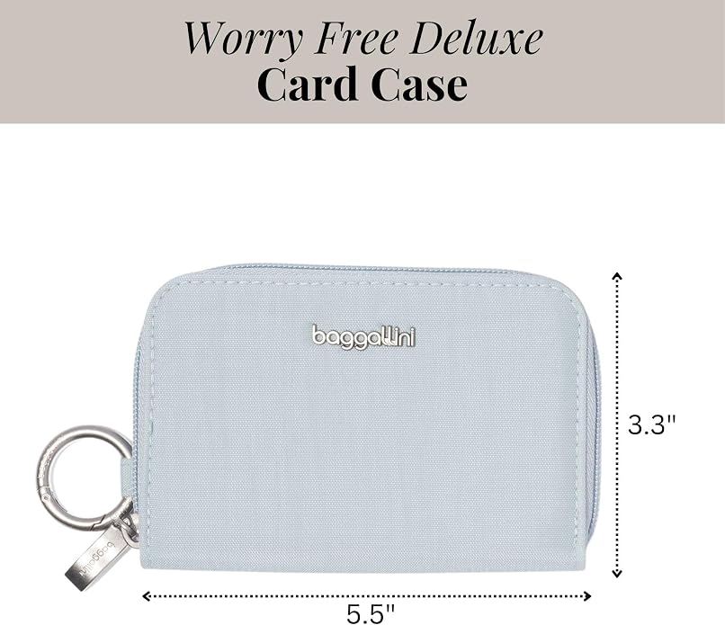 Baggallini Deluxe Card Case - Lightweight 5.5"x3.3" RFID Protected Womens Wallet Card Holder