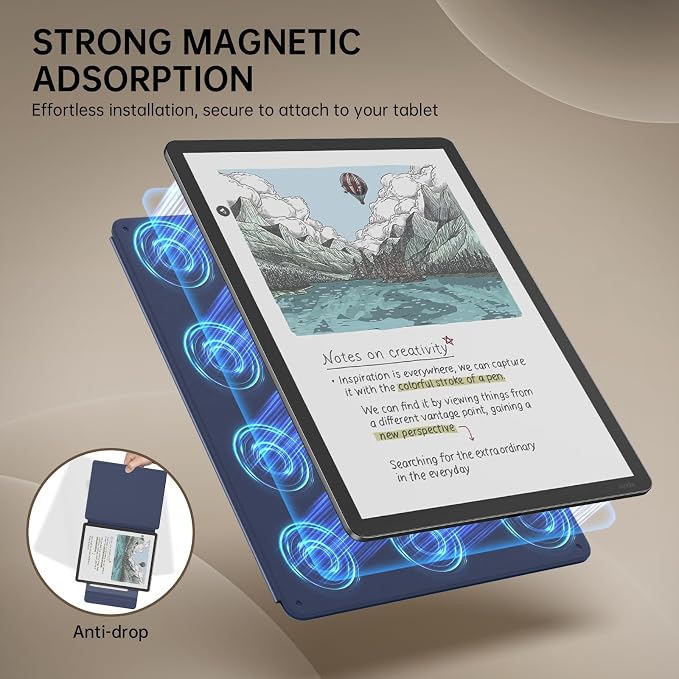 MoKo Magnetic Case for All-New 11" Kindle Scribe 2025(3rd Generation) & Kindle Scribe Colorsoft 2025(1st Generation) - Slim Folio Premium PU Leather Cover with Pen Clasp & Auto Sleep Wake, Gray Forest