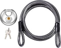 DELSWIN Disc Padlock with Cable - Stainless Steel Discus Lock,3/8-Inch Shackle and 6 Ft Security Steel Cable for Outdoor Fence Bike Kayak Trailer