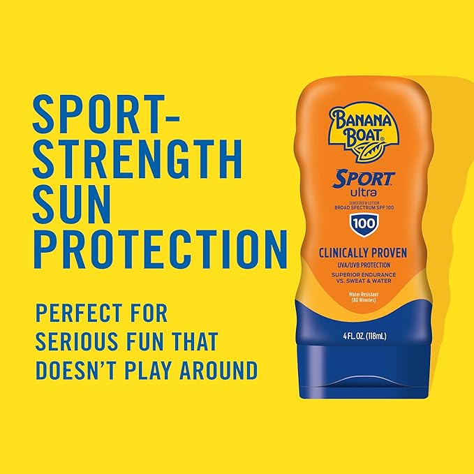 Banana Boat Sport Ultra SPF 100 Sunscreen Lotion, 4oz | Banana Boat Sunscreen Lotion SPF 100, 4oz each Twin Pack