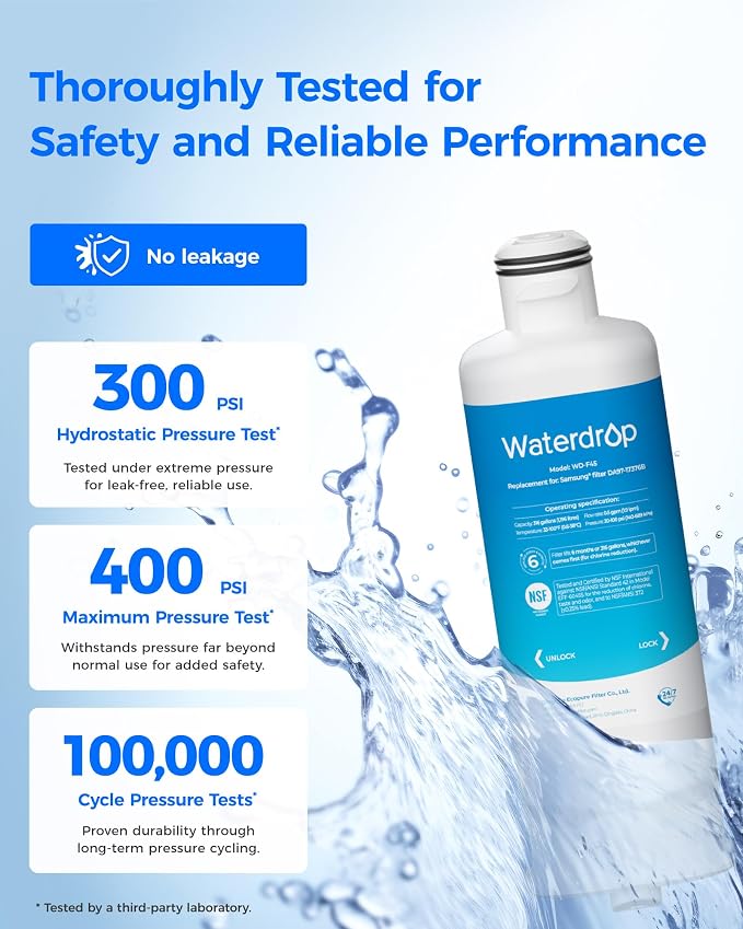 Waterdrop WD-F45 Refrigerator Water Filter, Replacement for Samsung® DA97-17376B HAF-QIN RF28R7201SR, RF28R7351SG