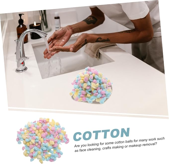 500g Colorful Cotton Balls for Baby Face Cleaning Soft Cotton Balls in Pink for Newborns for Gentle Skin Care and Makeup Application