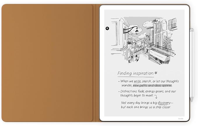 Introducing Amazon Kindle Scribe Executive Folio Cover with Magnetic Attach, Sleek Protective Case - Premium Leather
