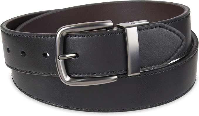 DOCKERS Men's Two-in-one Reversible Rotative Buckle Everyday Casual Dress Belt (Regular and Big & Tall Sizing)