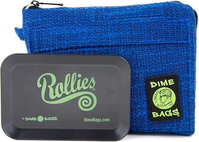 Dime Bags All-in-One Padded Pouch with Accessory Tray & Smell/Spill Proof Pocket, Protective Case for Glass Storage & Travel