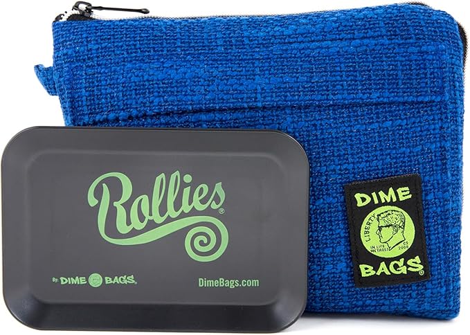 Dime Bags All-in-One Padded Pouch with Accessory Tray & Smell/Spill Proof Pocket, Protective Case for Glass Storage & Travel