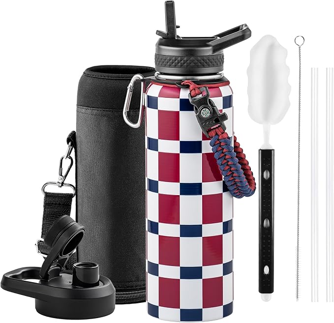 RAYMYLO 2026 Soccer Biggest Event Edition Insulated Water Bottle 40 oz, Nation Flag Design, Best Souvenir & Gift for World Soccer Lover, Vacuum Stainless Steel (Cold for 36Hrs), Leak Proof & Non-BPA