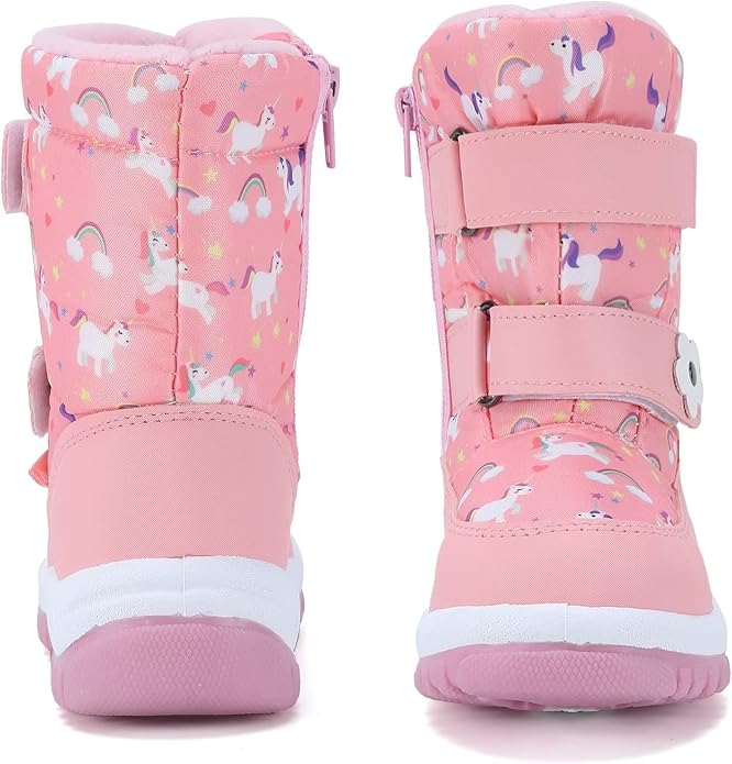 CIOR Winter Snow Boots for Boy and Girl Outdoor Waterproof with Fur Lined(Toddler/Little Kids)