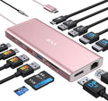 USB C Laptop Docking Station Dual Monitor HDMI for Dell/Lenovo/HP Laptop 14 in 1 USB C Hub Multiport Adapter Dongle Dock USB C to 2 HDMI 4K+DisplayPort+Ethernet+4USB+2USB C+100W PD Charger+SD/TF+Audio
