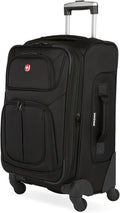 SWISSGEAR Sion Softside Expandable Spinner Luggage Durable Lightweight Travel Suitcase, Black, Carry-On 21-Inch