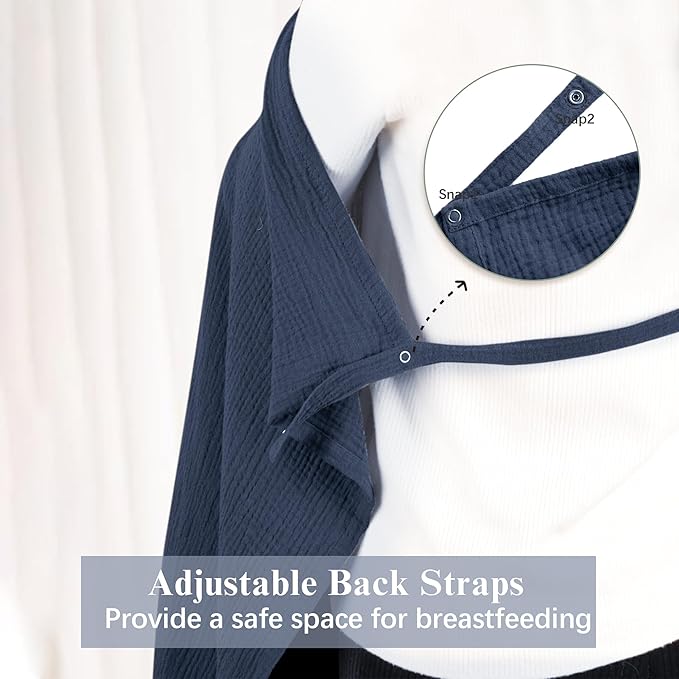 2 Pack Muslin Nursing Cover for Breastfeeding, Soft & Breathable 100% Cotton Breastfeeding Cover up