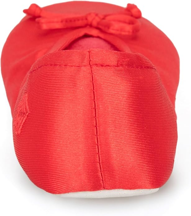 Isotoner Women's Satin Ballerina Slippers with Classic Ribbon Bow and Suede Sole