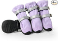 Spark Paws Dog Rainboots, Waterproof Dog Shoes for Medium to Large Dogs, Non Slip, Dog Booties and Paw Protectors - 4PCS Doggie Hiking Boots with Reflective Straps - Lilac, Size 5