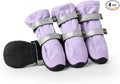 Spark Paws Dog Rainboots, Waterproof Dog Shoes for Medium to Large Dogs, Non Slip, Dog Booties and Paw Protectors - 4PCS Doggie Hiking Boots with Reflective Straps - Lilac, Size 3