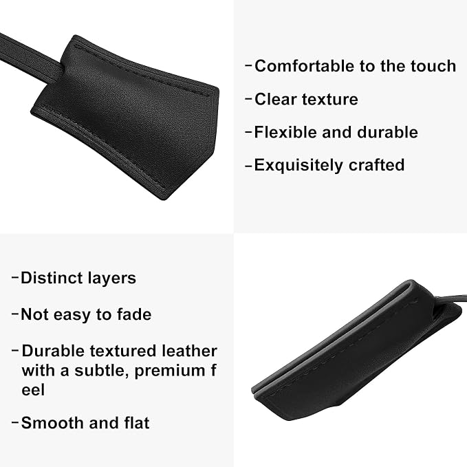 Microfibre Leather Tag for Luggage Bag or Suitcase, Decorative Hang Tag for Speedy 25 30 35 Handbag(Black Tag)