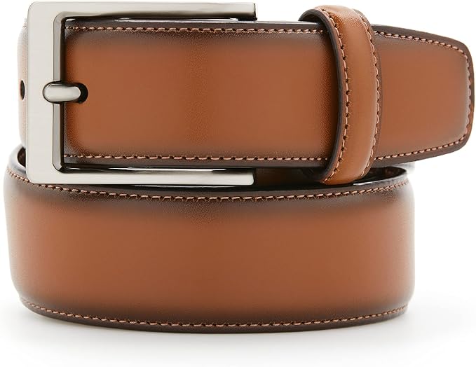 Perry Ellis Men's Portfolio Amigo Faux Leather Dress Belt With Genuine Leather Lining (Available in Big & Tall)