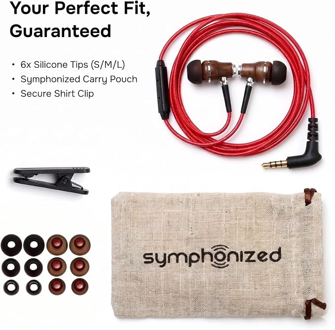 Symphonized Wired Earbuds with Microphone – Noise Isolation Ear Buds with Mic, in Ear Headphones Wire for Computer & Phone, Earphones 3.5 mm Jack