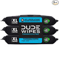 DUDE Wipes Unscented Flushable Wipes - Extra-Large Adult Wet Wipes for Sensitive Skin - 3 Pack (144 Count) - Infused with Vitamin E and Aloe - Septic and Sewer Safe