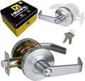 Keyed Entry Grade 2 Commercial Door Locks Heavy Duty Office Door Lever, Non-Handed, UL 3 Hour Fire Rated, ADA Compliant, Satin Chrome Finish 26D, 2-3/4''Backset X-XG-ET-70
