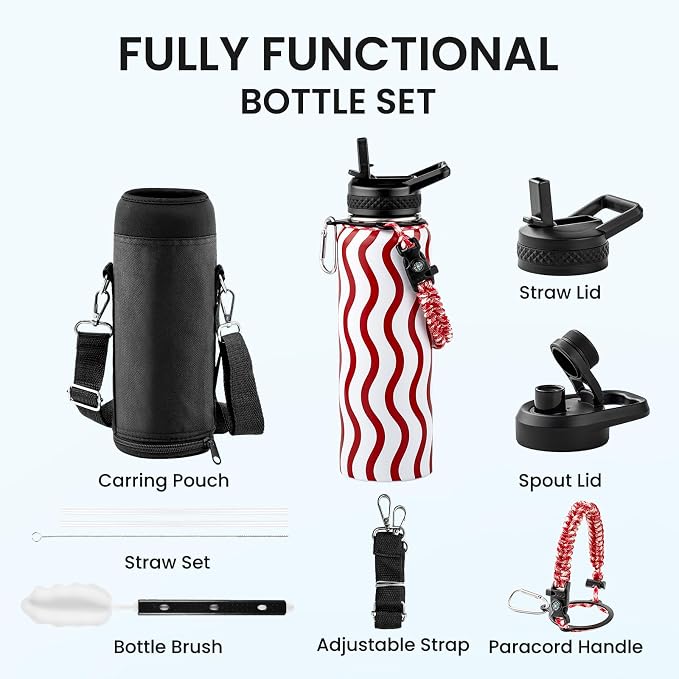 RAYMYLO 2026 Soccer Biggest Event Edition Insulated Water Bottle 40 oz, Nation Flag Design, Best Souvenir & Gift for World Soccer Lover, Vacuum Stainless Steel (Cold for 36Hrs), Leak Proof & Non-BPA