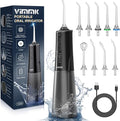 VIMMK Water Flosser, Cordless Water Dental Flosser, 9 Jet Tips 5 Modes 300ML IPX7 Waterproof, Portable Rechargeable Oral Irrigator for Home Travel - Gums, Orthodontic, Braces Care (Black)