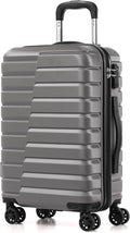 Coolife Carry On Luggage Airline Approved with Spinner Wheels, Hard Shell Suitcase TSA Lock Lightweight Travel Luggage 20-inch,Gray