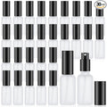 Roshtia 30 Pcs Glass Spray Bottle Clear Empty Bottles Small Refillable Reusable Perfume Bottle with Fine Mist Sprayer Pump for Face Body Travel(1oz,Black)