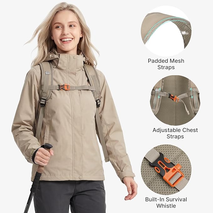 G4Free 10L Small Backpack for Women Men Lightweight Mini Travel Backpacks Hiking Casual Daypack, Beige & Khaki