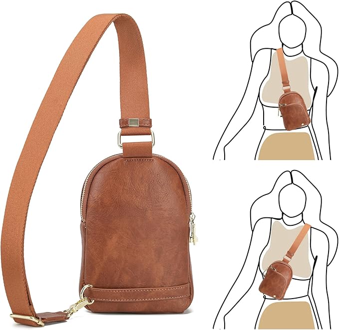 INICAT RFID Blocking Sling Bag, Anti Theft Crossbody Bag for Women Compact Travel Purses Vegan Leather