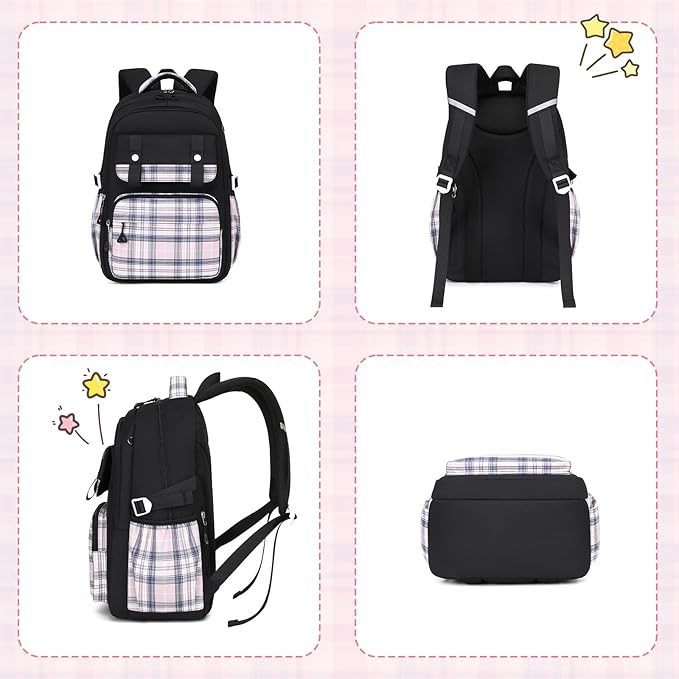 MUSEVOS Girls Backpack, Elementary Middle School Backpack, Large Capacity Kids Bookbag