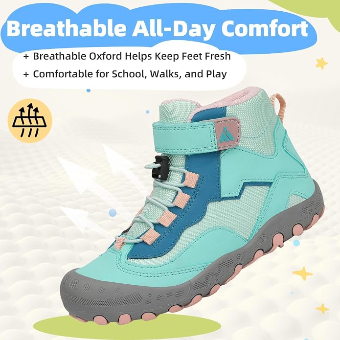Mishansha Kids Water Resistant Hiking Boots, Boys Girls Anti Collision Anti-Skid Athletic Outdoor Adventure Trekking Shoes