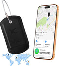 Luggage Tags Built-in Anti-Loss Tracker, Luxury Leather Luggage Tags for Suitcase, Travel Bags, Backpacks, Travel Organizer for Lost Baggage Prevention (S-Black)