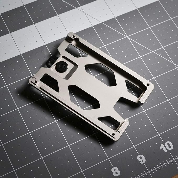 Titanium GOVO Badge Holder/Wallet - ID Card Holder with Metal Clip and 4 Cards Slot