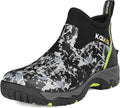 Kalkal Men's Rubber Boots, Waterproof Ankle Rain Boots, Insulated Working Booties with Comfortable Sports Sole, Outdoor Mud Boots for Yard Chore