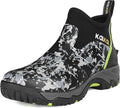 Kalkal Men's Rubber Boots, Waterproof Ankle Rain Boots, Insulated Working Booties with Comfortable Sports Sole, Outdoor Mud Boots for Yard Chore