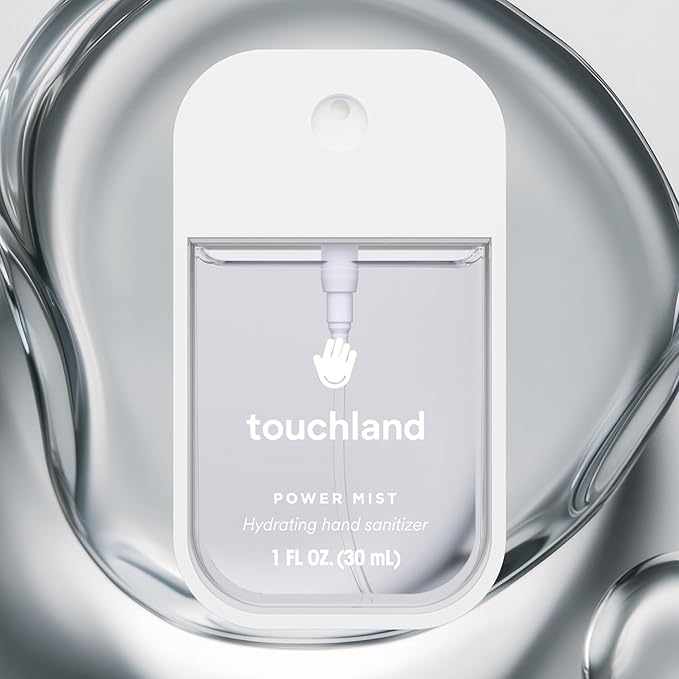Touchland Hydrating Hand Sanitizer Spray – Unscented Trio Set, Dye Free – 3 x 1 FL OZ Travel Size Mists