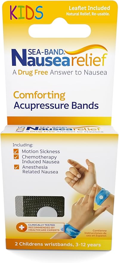 Sea-Band Anti-Nausea Acupressure Wristband for Motion & Morning Sickness, Child, 1 Pair Camouflage