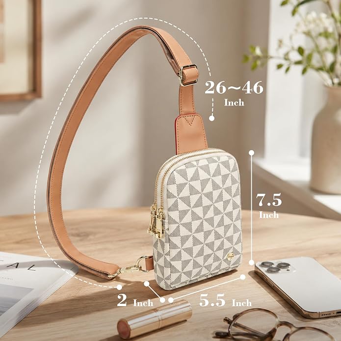 INICAT Anti Theft Crossbody Bag for Women, Small RFID Blocking Sling Purse with Zipper Lock for Travel, Vegan Leather